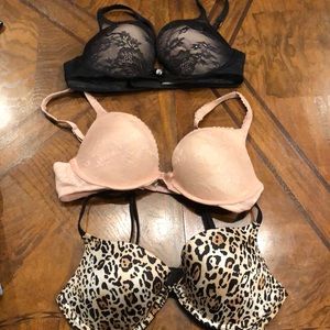 Victoria’s Secret push-up bras lace leopard nude